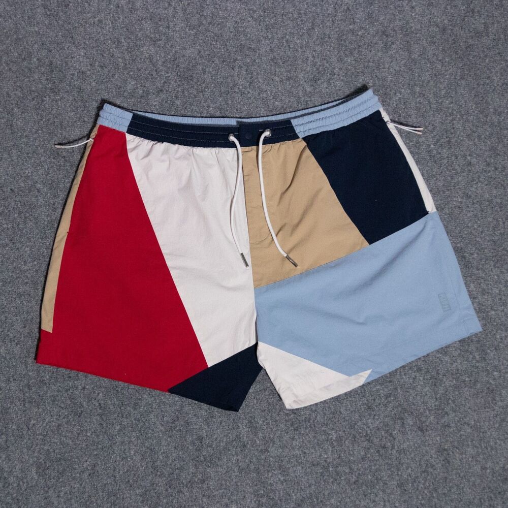 KITH Madison Shorts Sandrift Colorblock Nylon Mesh Lined Mens XXL Sailing Preppy
